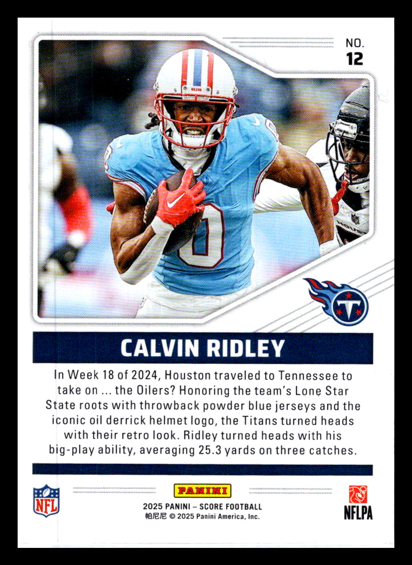 2025 Score #12 Calvin Ridley Throwbacks Tennessee Titans