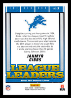 2025 Score #5 Jahmyr Gibbs League Leaders Detroit Lions