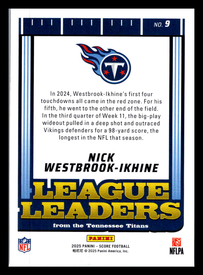 2025 Score #9 Nick Westbrook-Ikhine League Leaders Tennessee Titans