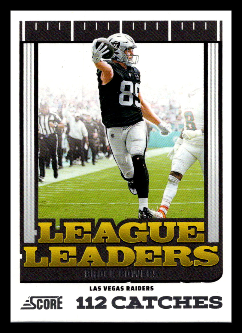 2025 Score #12 Brock Bowers League Leaders Las Vegas Raiders