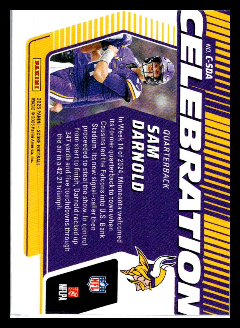 2025 Score #C-SDA Sam Darnold Celebration Minnesota Vikings