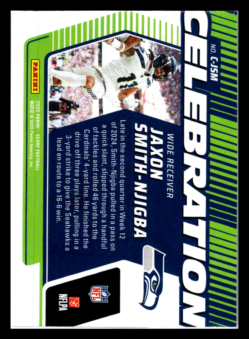 2025 Score #C-JSM Jaxon Smith-Njigba Celebration Seattle Seahawks