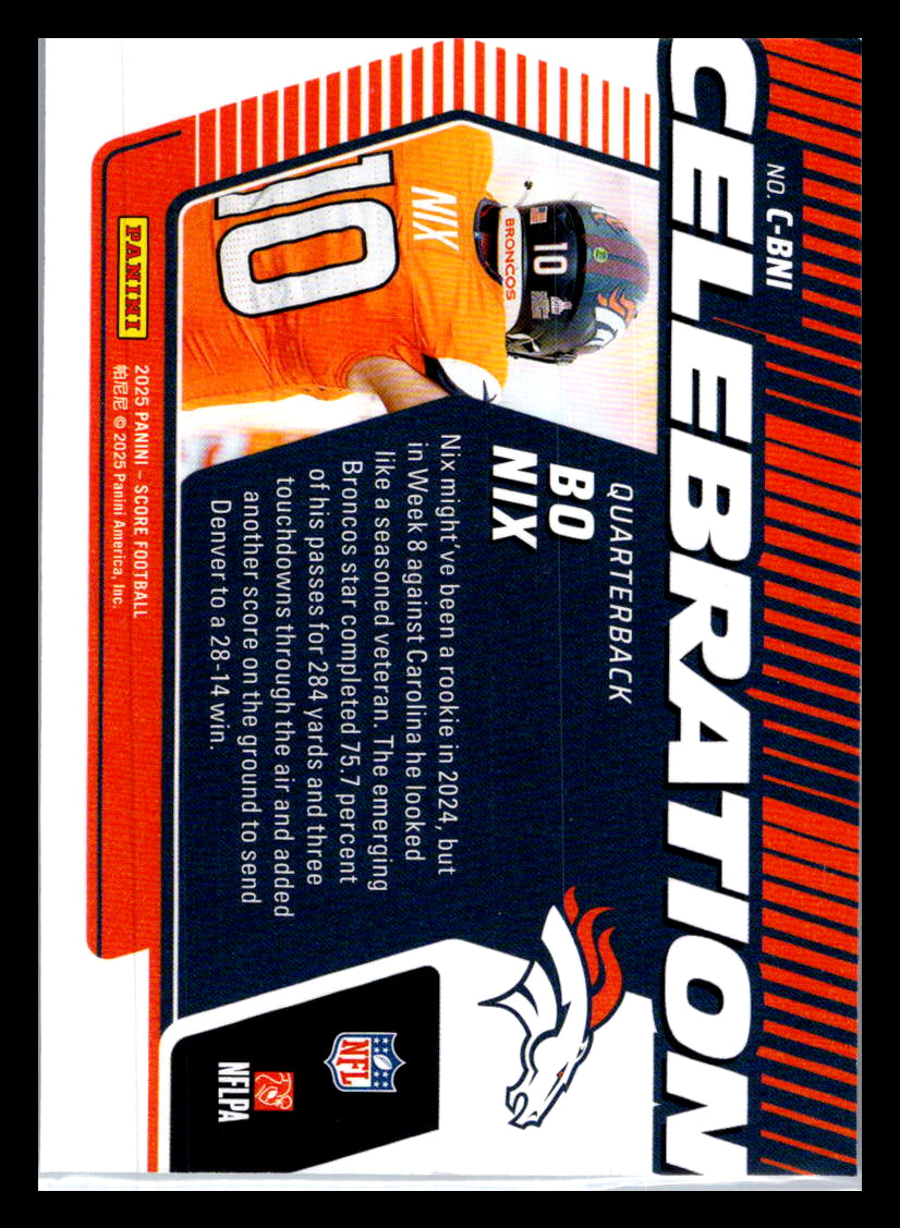 2025 Score #C-BNI Bo Nix Celebration Denver Broncos