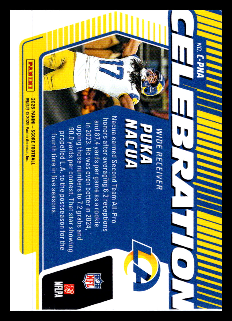 2025 Score #C-PNA Puka Nacua Celebration Los Angeles Rams