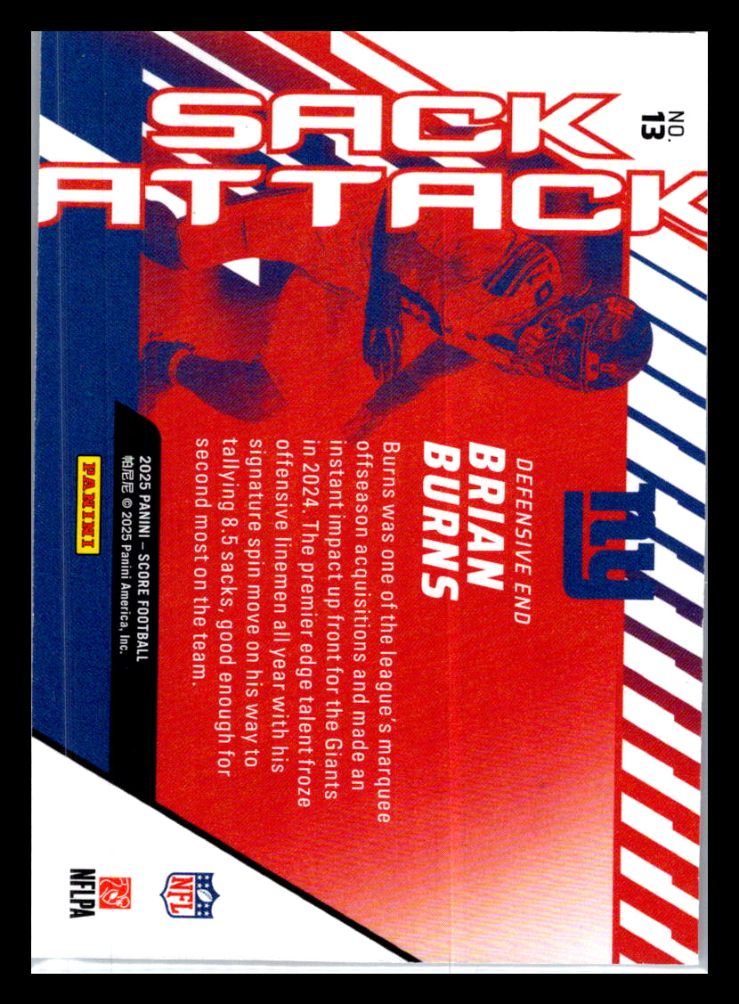 2025 Score #13 Brian Burns Sack Attack New York Giants