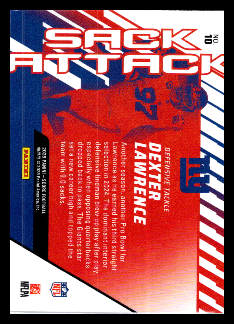 2025 Score #10 Dexter Lawrence Sack Attack New York Giants