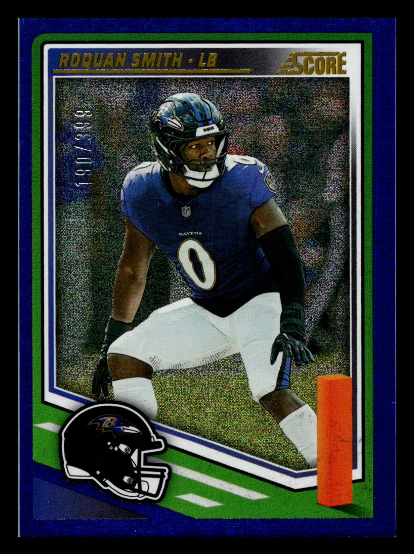 2025 Score #10 Roquan Smith Dots Blue #/399 Baltimore Ravens
