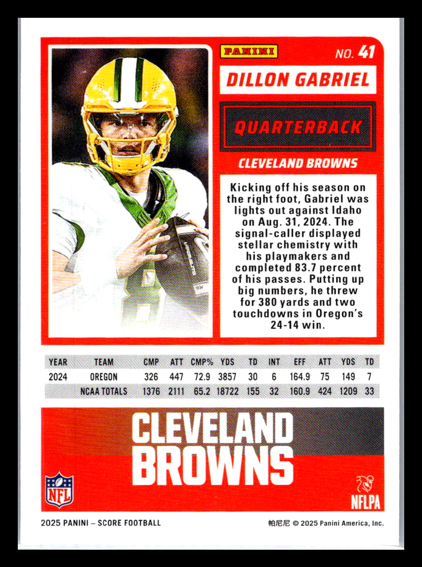 2025 Score #41 Dillon Gabriel Cleveland Browns