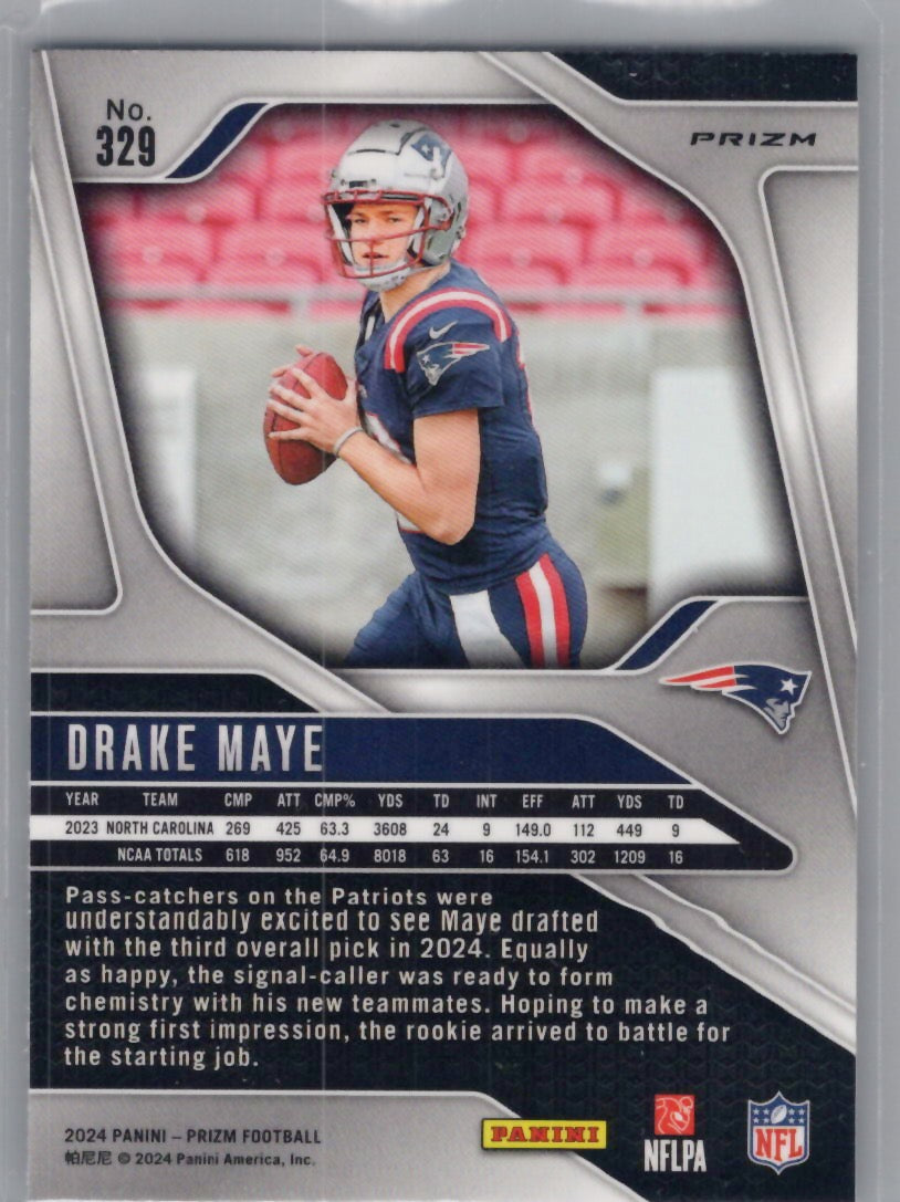 2024 Panini Prizm #329 Drake Maye Silver New England Patriots