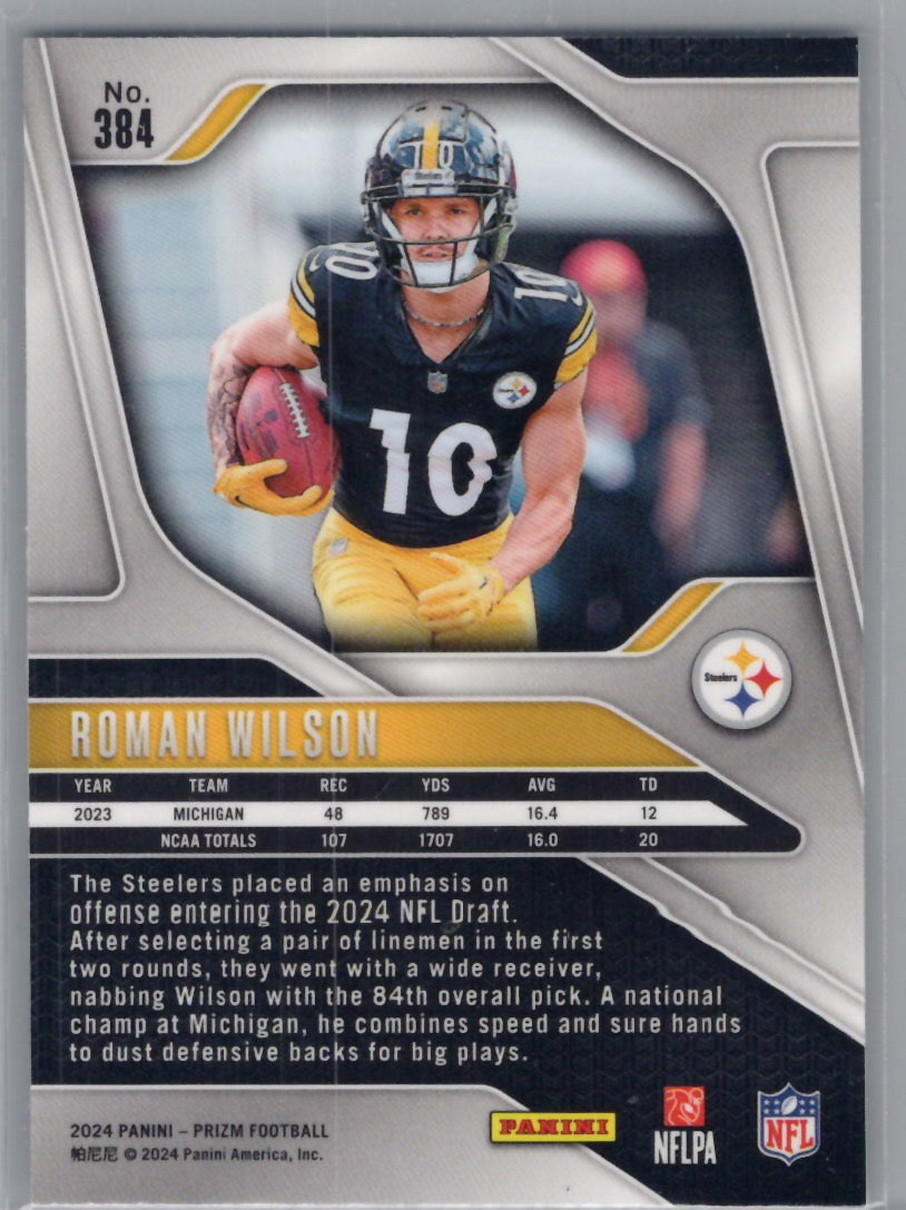 2024 Panini Prizm #384 Roman Wilson Pittsburgh Steelers