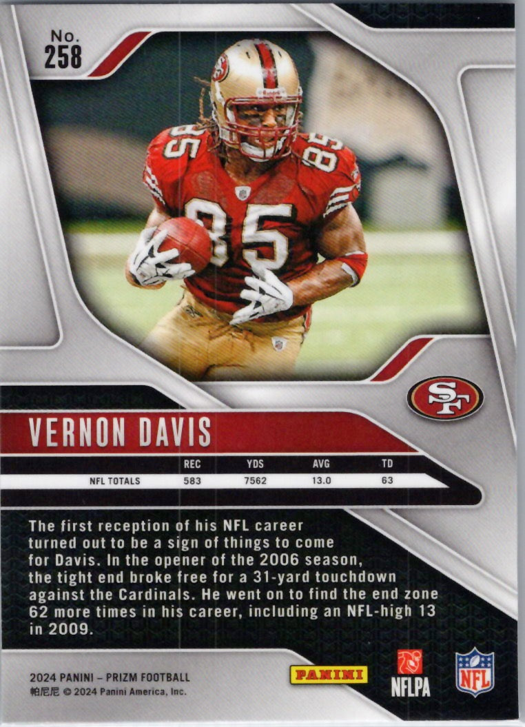 2024 Panini Prizm #258 Vernon Davis San Francisco 49ers