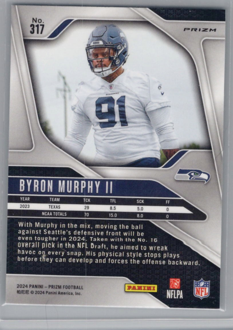 2024 Panini Prizm #317 Byron Murphy II Green Wave Seattle Seahawks