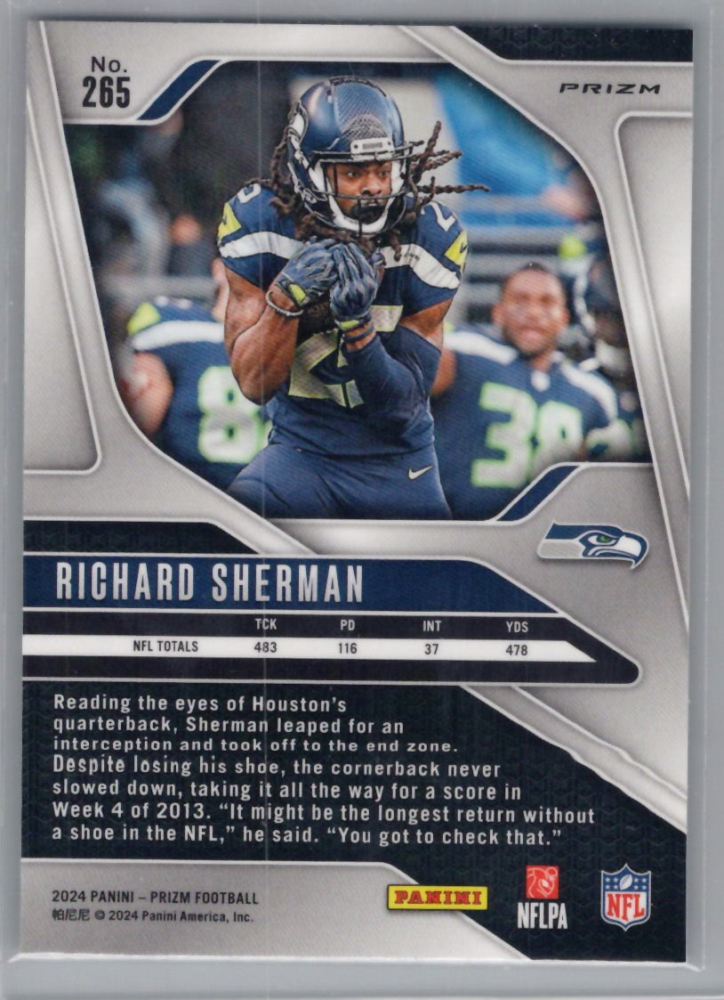 2024 Panini Prizm #265 Richard Sherman Green Wave Seattle Seahawks
