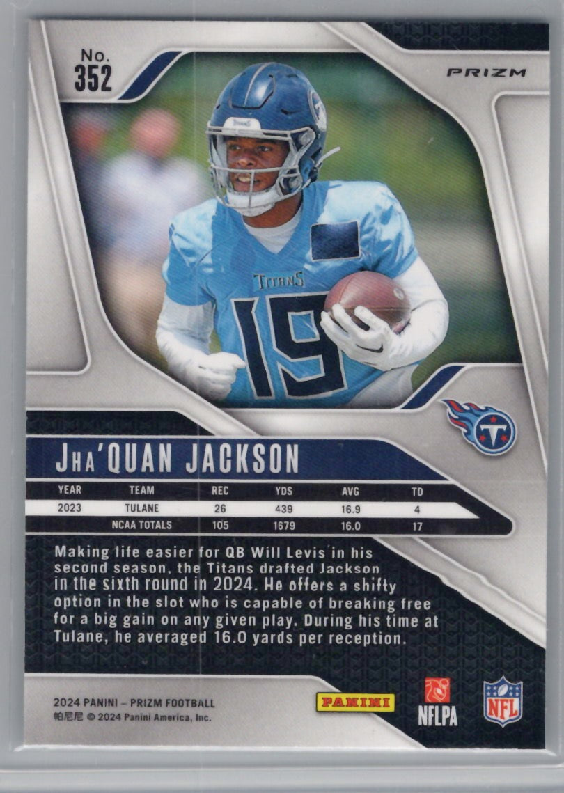 2024 Panini Prizm #352 Jha'Quan Jackson Green Wave Tennessee Titans