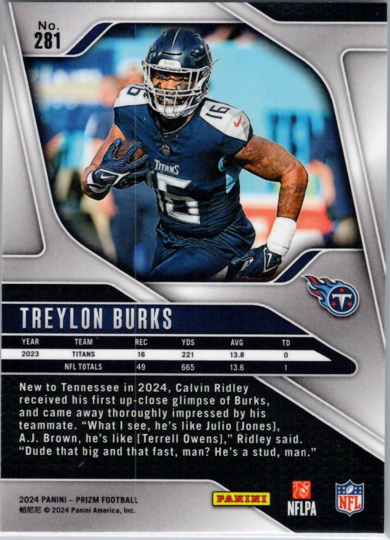 2024 Panini Prizm #281 Treylon Burks Tennessee Titans