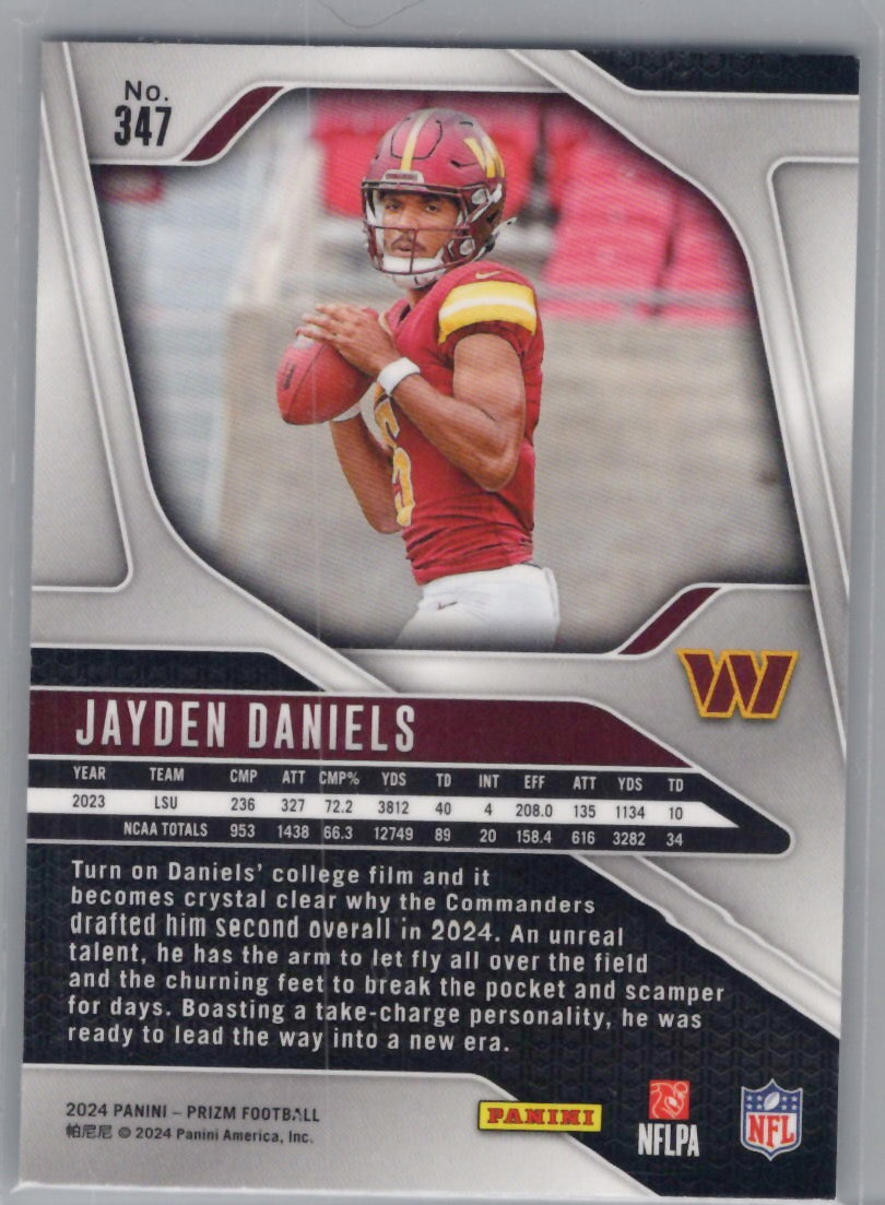 2024 Panini Prizm #347 Jayden Daniels Washington Commanders