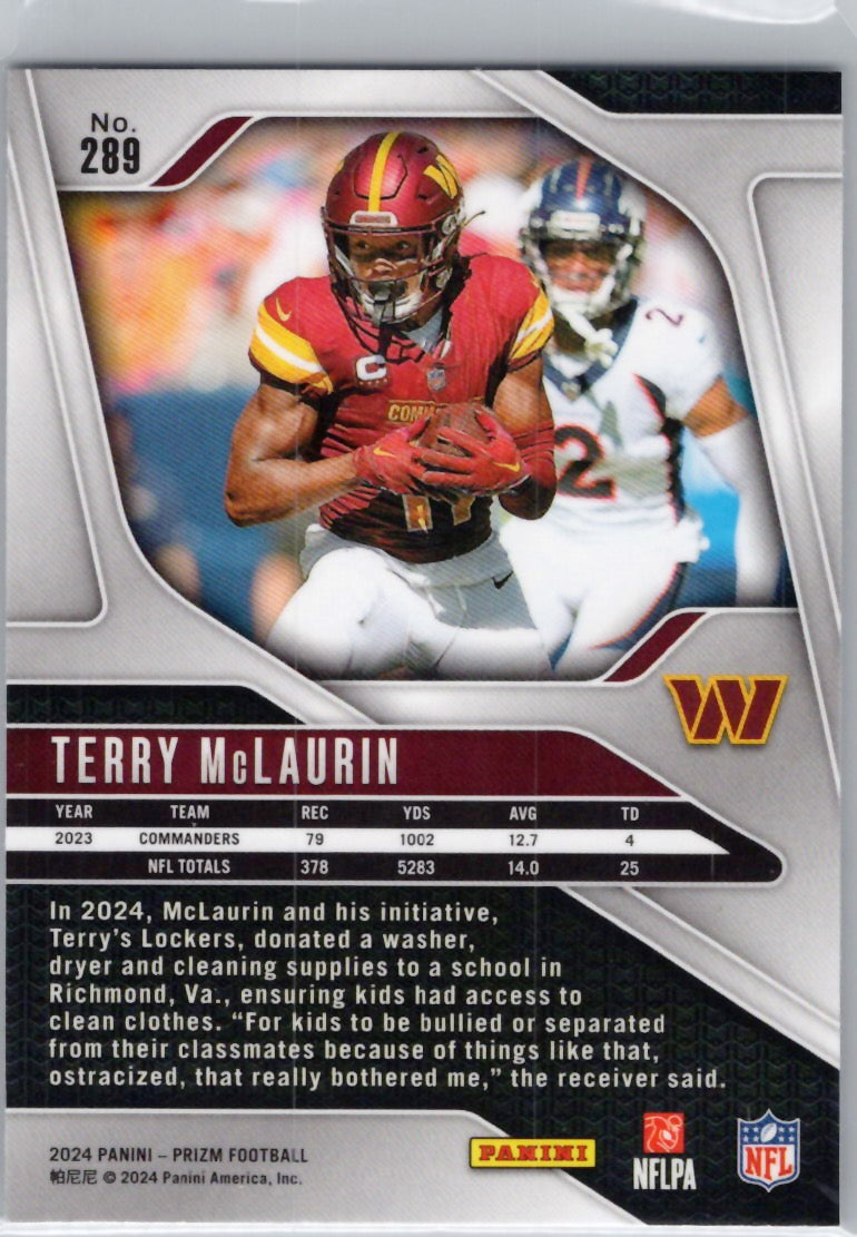 2024 Panini Prizm #289 Terry McLaurin Washington Commanders