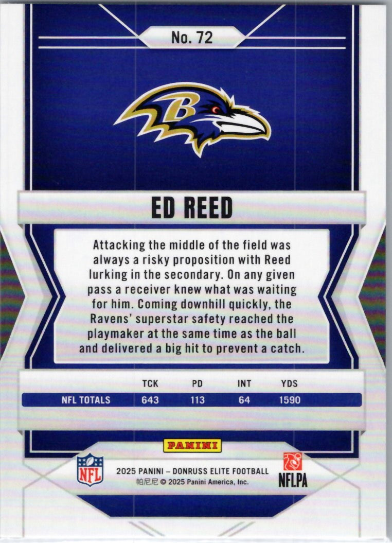 2025 Donruss Elite #72 Ed Reed Baltimore Ravens