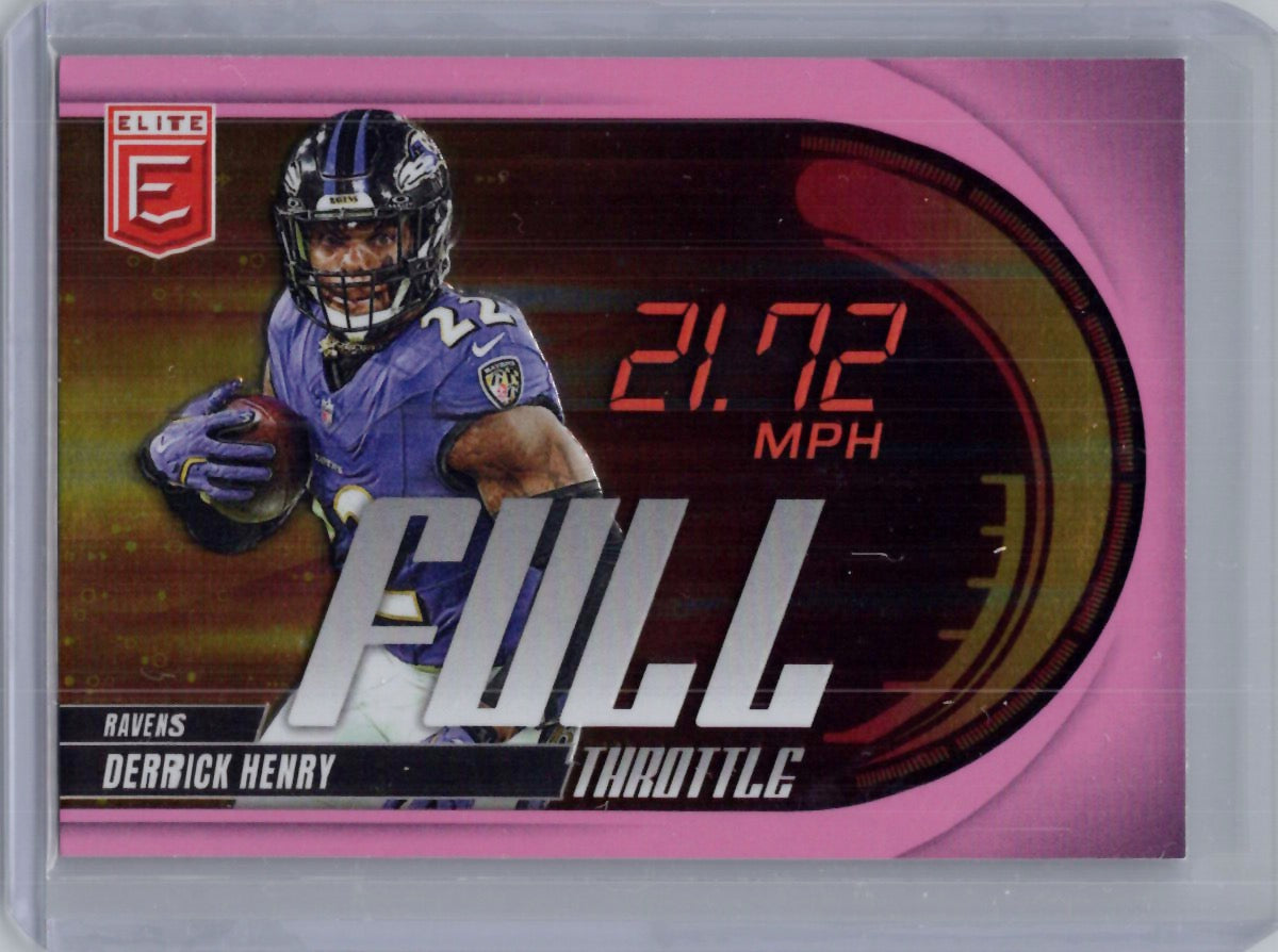 2025 Donruss Elite #8 Derrick Henry Full Throttle Pink Baltimore Ravens