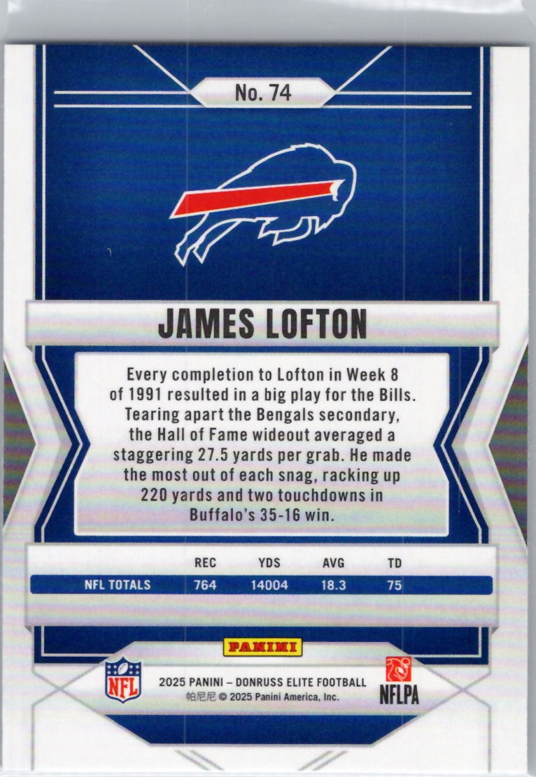 2025 Donruss Elite #74 James Lofton Buffalo Bills