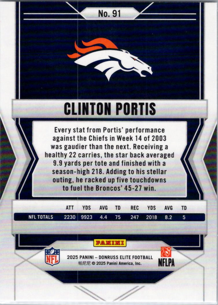 2025 Donruss Elite #91 Clinton Portis Denver Broncos