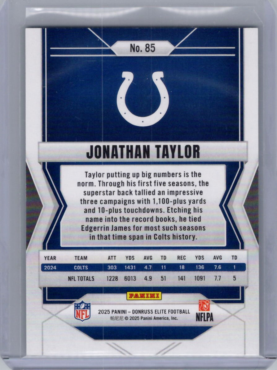 2025 Donruss Elite #85 Jonathan Taylor Status Explosion #/999 Indianapolis Colts