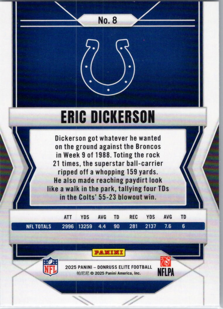 2025 Donruss Elite #8 Eric Dickerson Indianapolis Colts