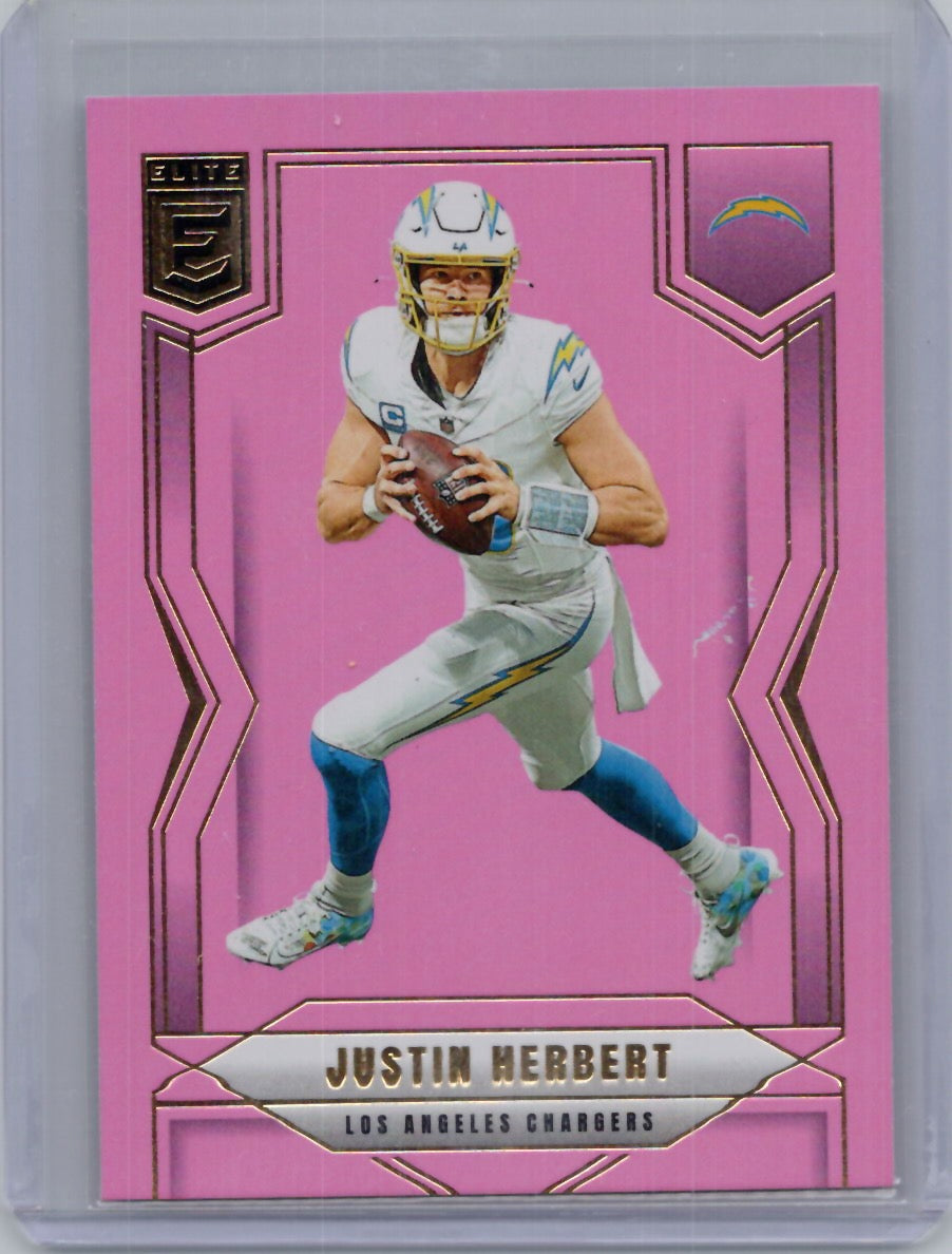 2025 Donruss Elite #90 Justin Herbert Pink Los Angeles Chargers
