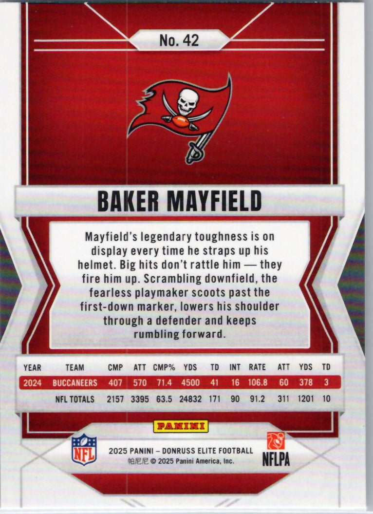 2025 Donruss Elite #42 Baker Mayfield Tampa Bay Buccaneers