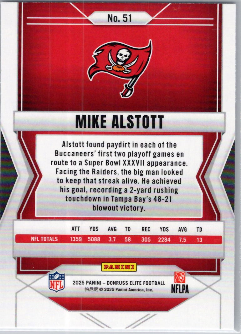 2025 Donruss Elite #51 Mike Alstott Tampa Bay Buccaneers