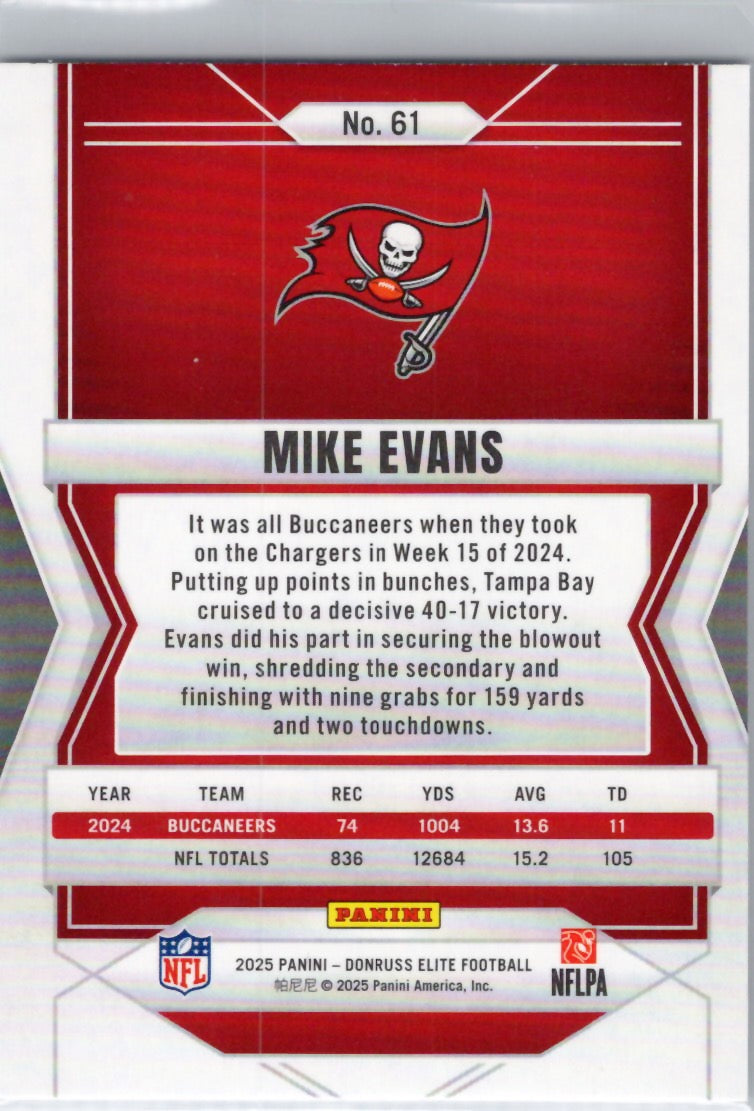 2025 Donruss Elite #61 Mike Evans Tampa Bay Buccaneers