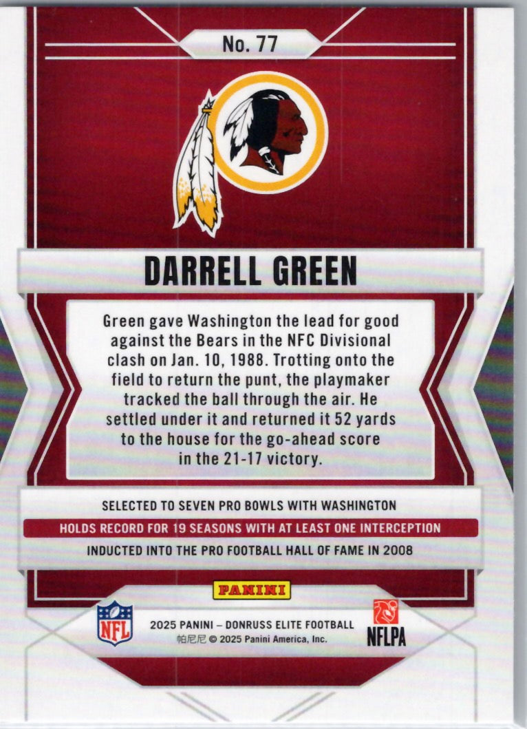 2025 Donruss Elite #77 Darrell Green Washington Redskins