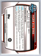 2022 Bowman University Chrome #7 Tyler Van Dyke Miami Hurricanes
