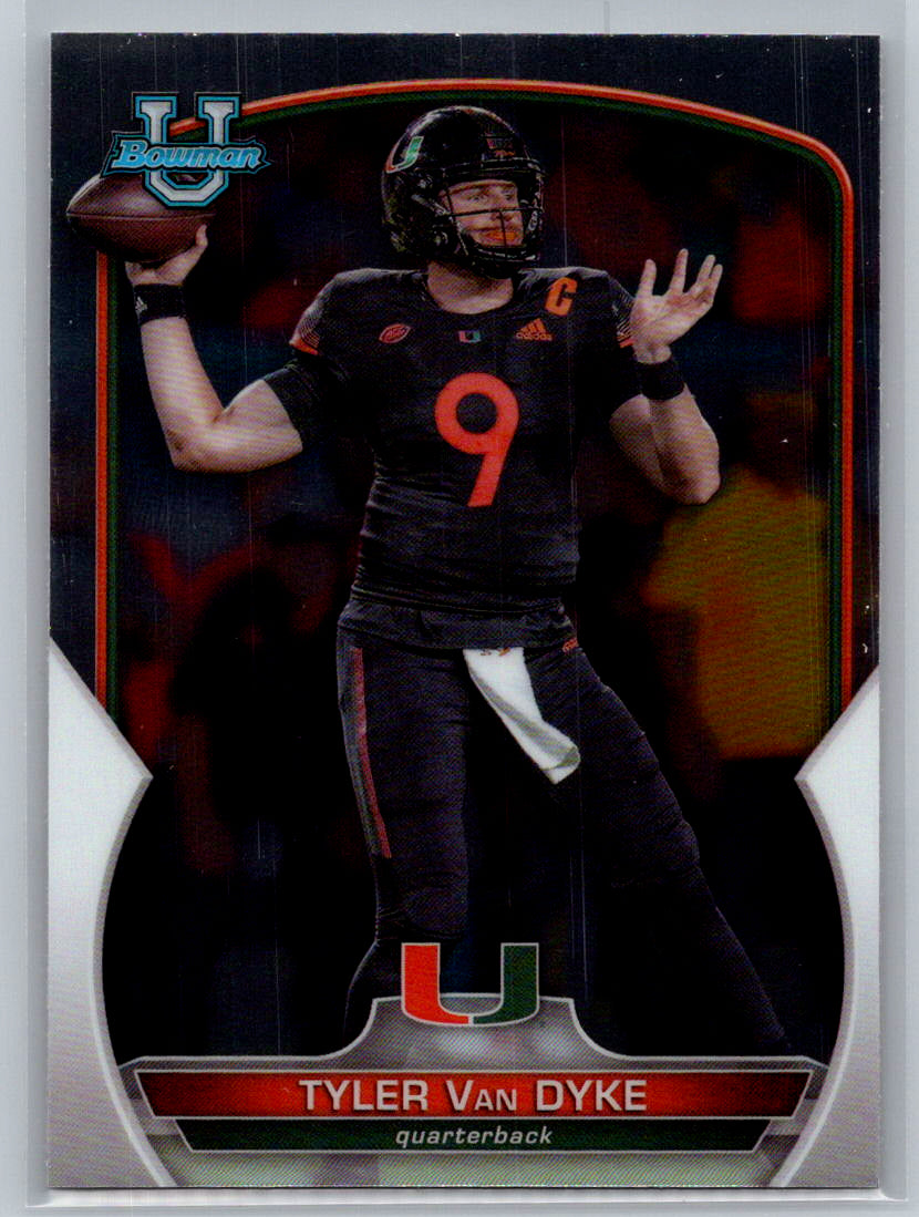 2022 Bowman University Chrome #7 Tyler Van Dyke Miami Hurricanes