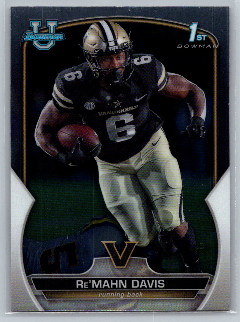 2022 Bowman University Chrome #8 Re'Mahn Davis Vanderbilt Commodores