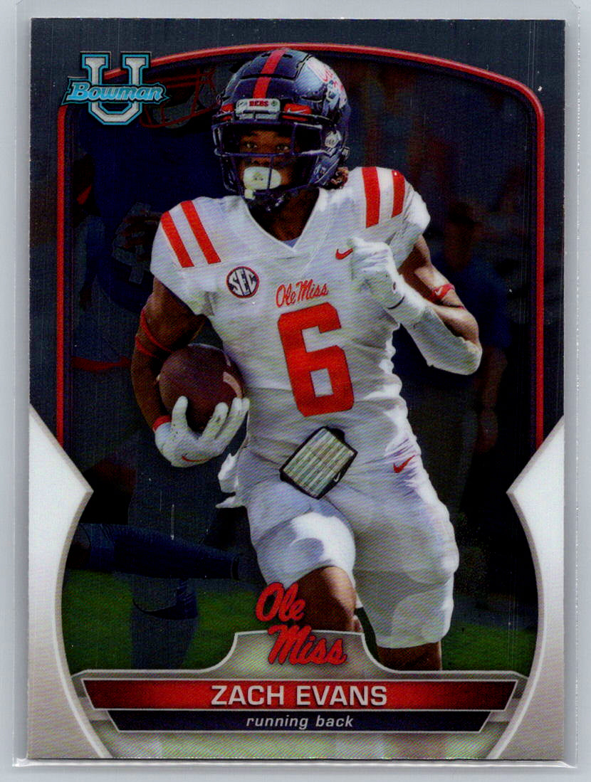 2022 Bowman University Chrome #10 Zach Evans Ole Miss Rebels