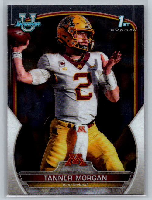 2022 Bowman University Chrome #11 Tanner Morgan Minnesota Golden Gophers