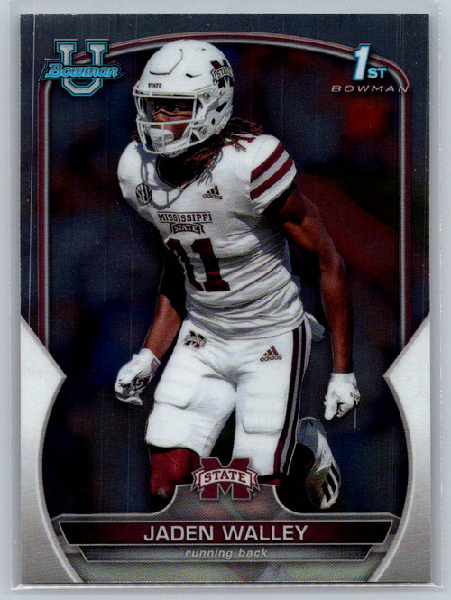 2022 Bowman University Chrome #15 Jaden Walley Mississippi State Bulldogs