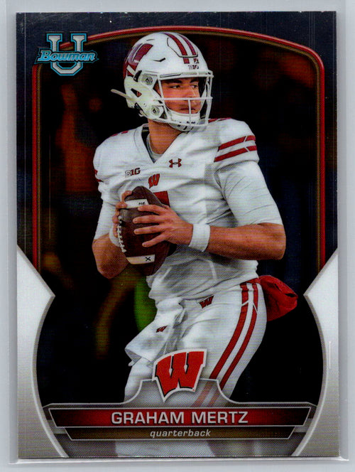 2022 Bowman University Chrome #17 Graham Mertz Wisconsin Badgers