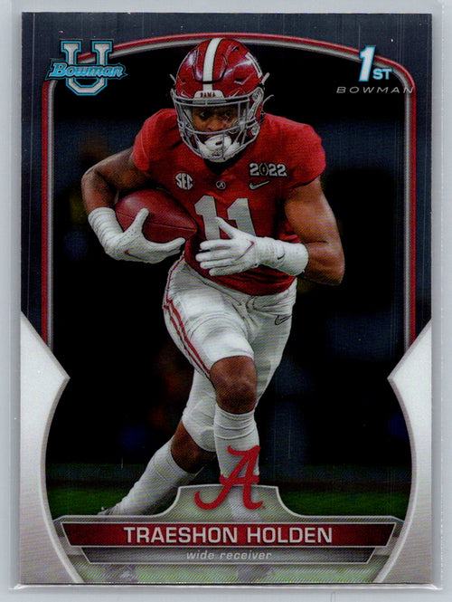2022 Bowman University Chrome #18 Traeshon Holden Alabama Crimson Tide