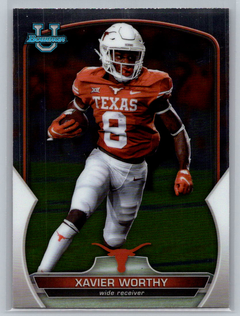 2022 Bowman University Chrome #29 Xavier Worthy Texas Longhorns