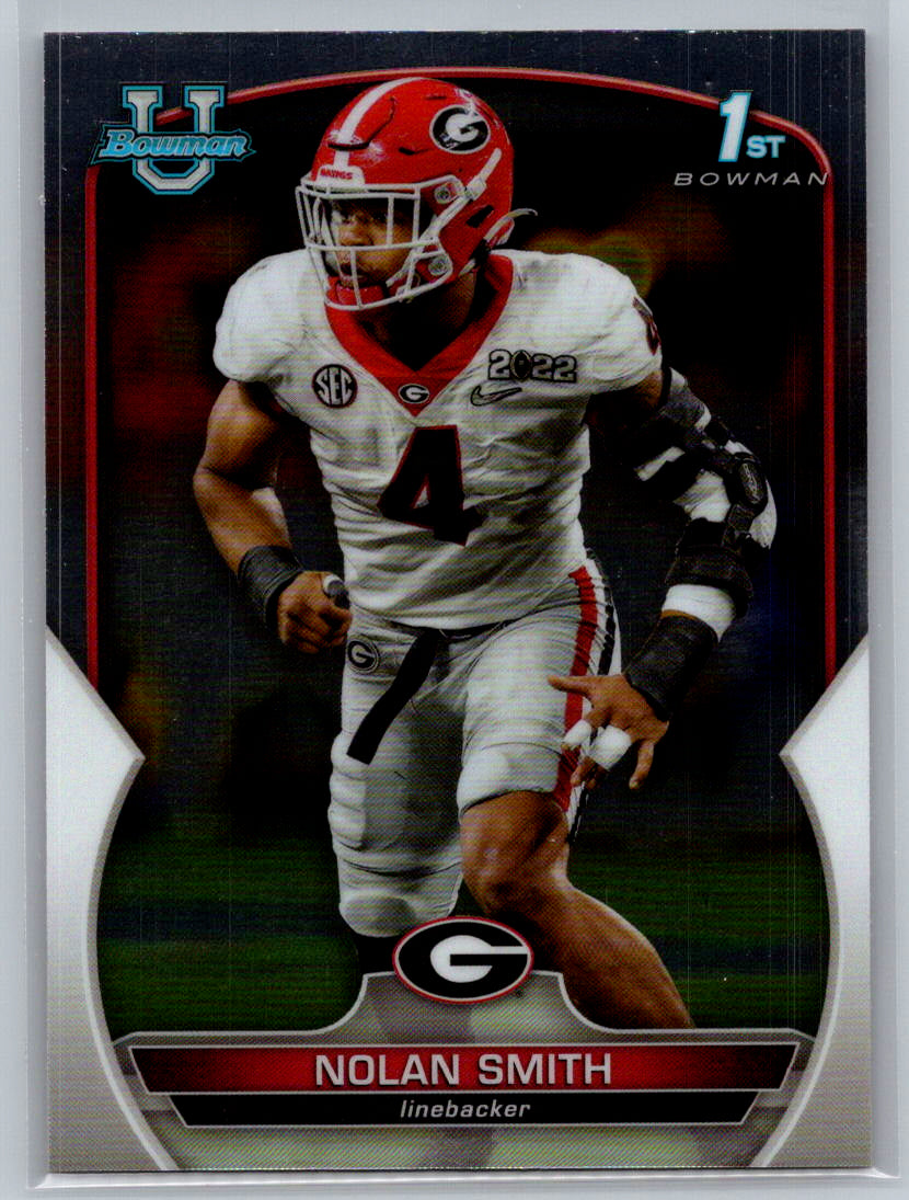 2022 Bowman University Chrome #33 Nolan Smith Georgia Bulldogs