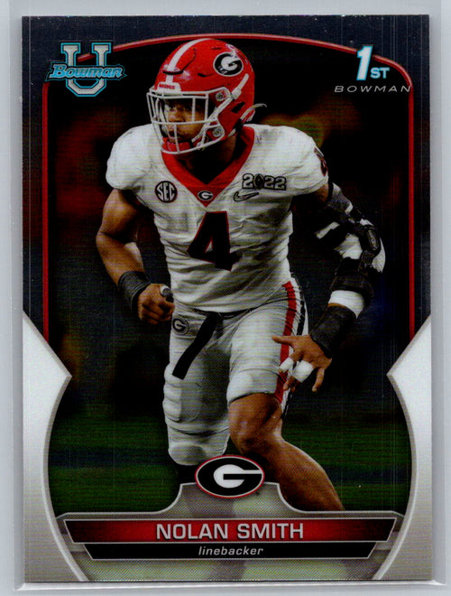 2022 Bowman University Chrome #33 Nolan Smith Georgia Bulldogs