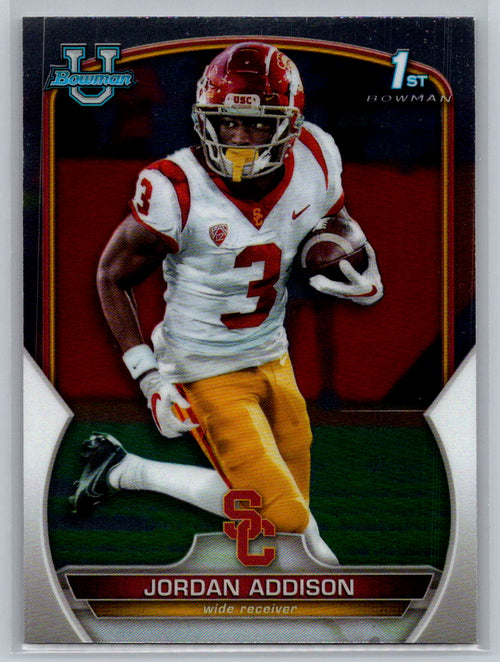 2022 Bowman University Chrome #36 Jordan Addison USC Trojans