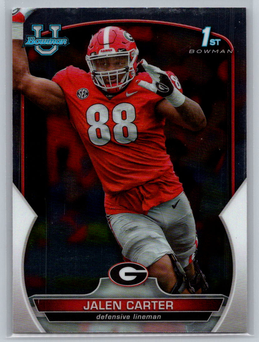 2022 Bowman University Chrome #37 Jalen Carter Georgia Bulldogs
