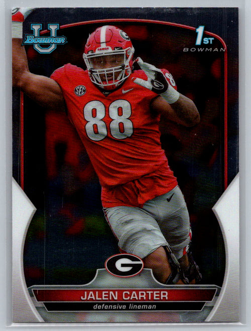 2022 Bowman University Chrome #37 Jalen Carter Georgia Bulldogs
