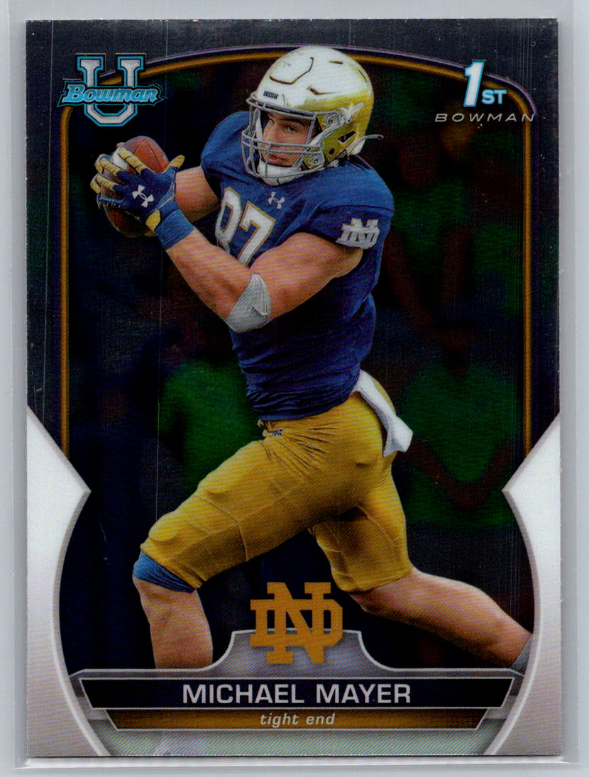 2022 Bowman University Chrome #41 Michael Mayer Notre Dame Fighting Irish