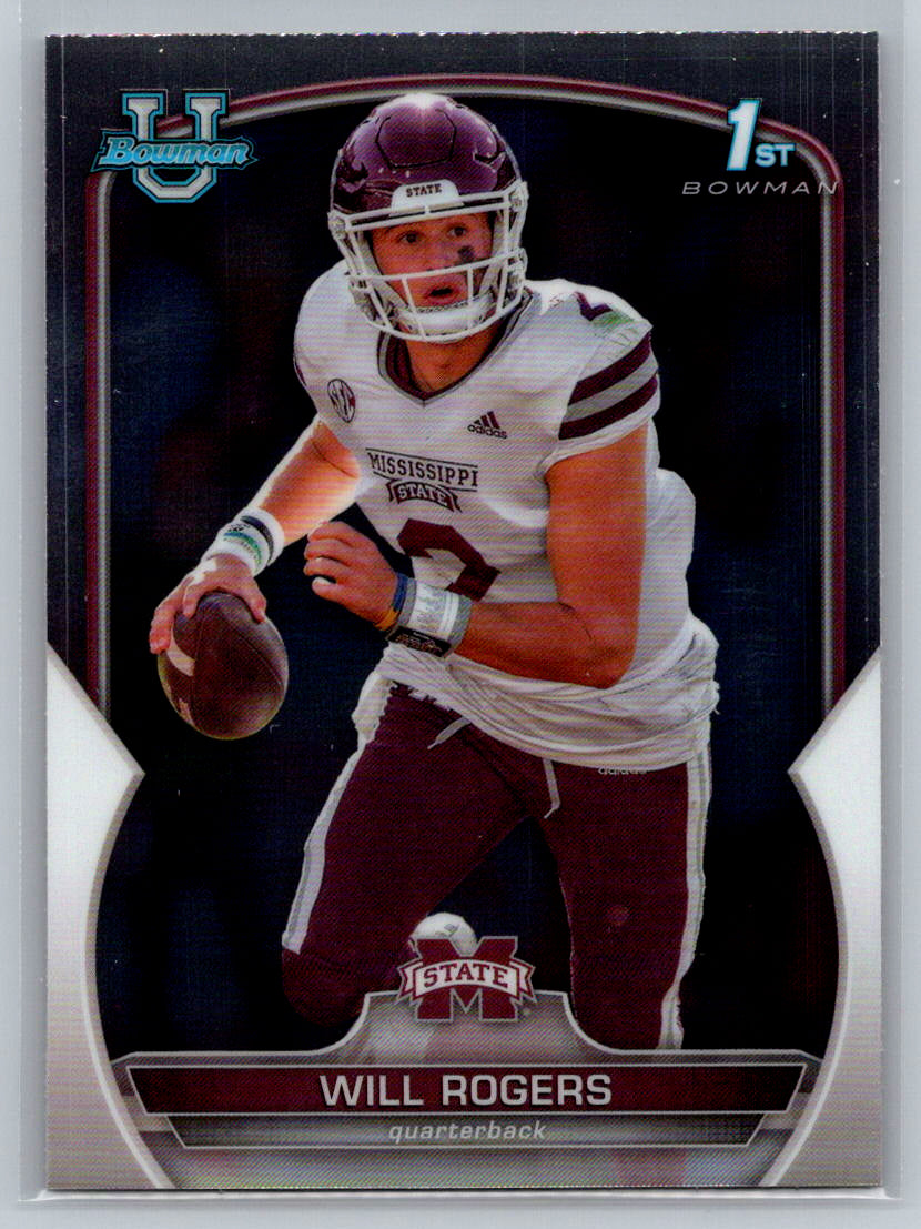 2022 Bowman University Chrome #46 Will Rogers Mississippi State Bulldogs
