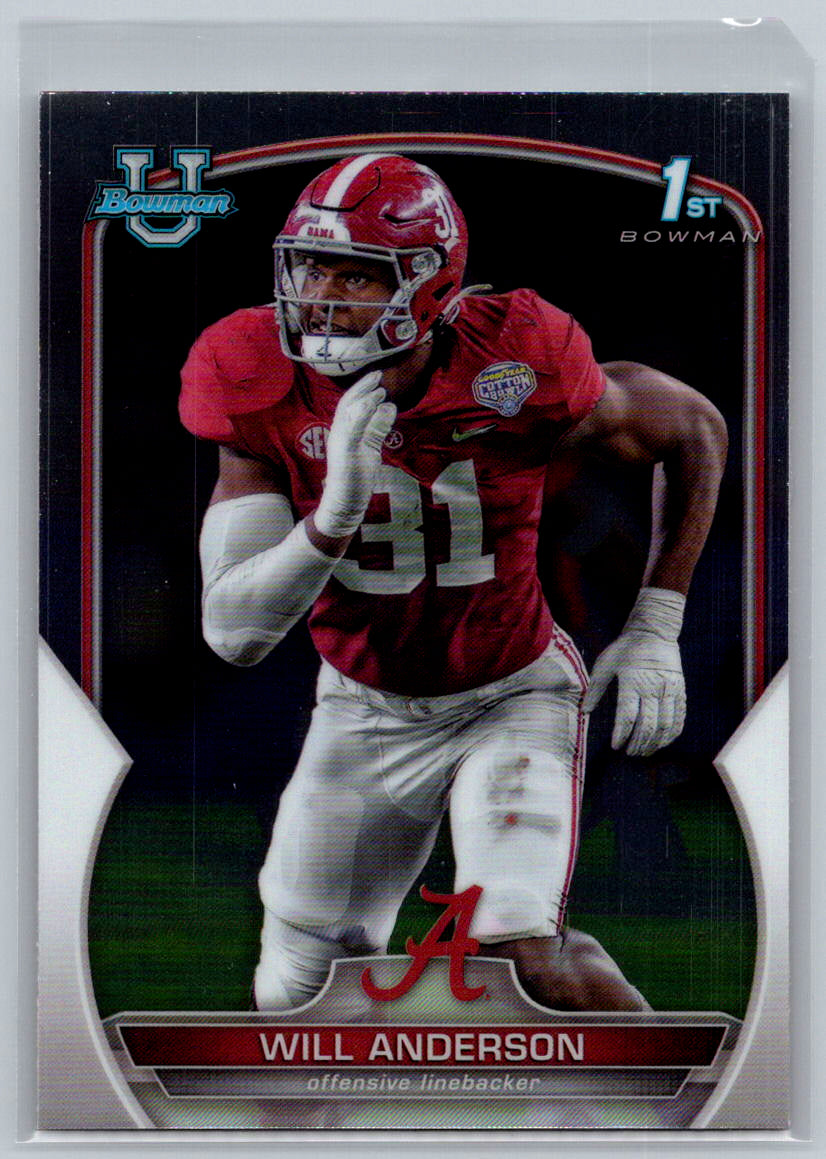 2022 Bowman University Chrome #52 Will Anderson Alabama Crimson Tide