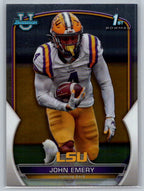 2022 Bowman University Chrome #67 John Emery LSU Tigers